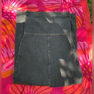 Strapless Black Washed Denim Maxi Dress